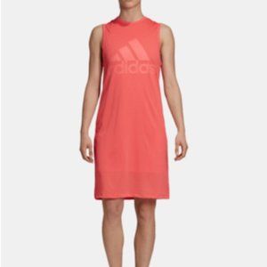 Adidas Coral Mesh-overlay Sleeveless Dress